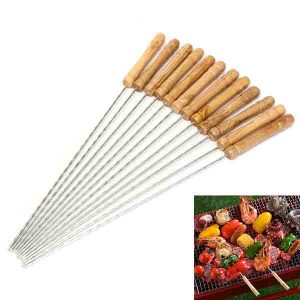 12PC Steel Metal BBQ Skewers 1