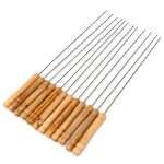 12Pcs Stainless Steel Needles Stick Wood Handle 3