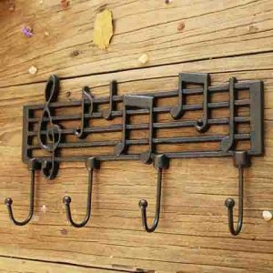 Cast Iron Musical Note 4 Hook 01