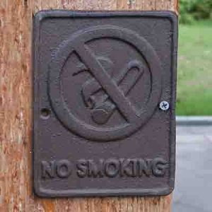 Cast Iron No Smoking Sign Plate