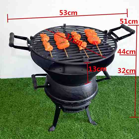 Cast Iron Adjustable BBQ Grill Fire Pit Camping Barbeque Large BBQ BRO