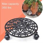 Pot Stand on Wheels Black 03