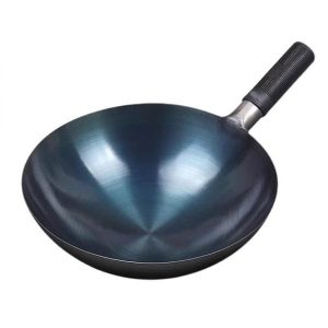 34cm carbon steel wok with metal handle 01 WS