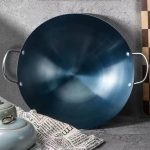 carbon steel double ear wok seasoned 1